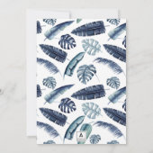 Blue Tropical Foliage Photo Bedankkaart (Achterkant)