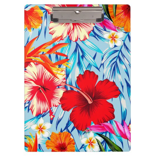 Blue Tropical hibiscus bloemen Bath Mat Klembord (Voorkant)