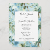 Blue Tropical Island Palm Trees Bridal Shower  Kaart (Voorkant / Achterkant)