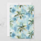 Blue Tropical Island Palm Trees Bridal Shower  Kaart (Achterkant)