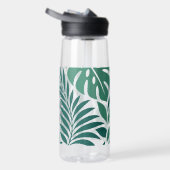 Blue Tropical Leaf Wrap Pattern Waterfles (Rechts)