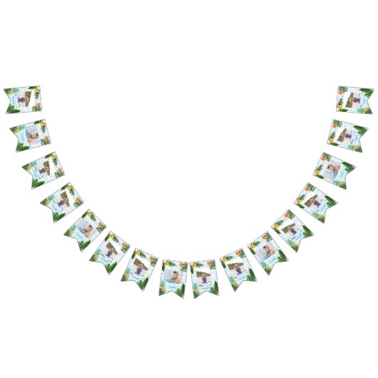 Blue Tropical Monthly Photo Bunting Flags Vlaggetjes (Alle)