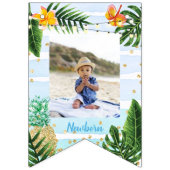 Blue Tropical Monthly Photo Bunting Flags Vlaggetjes (Eerste vlag)
