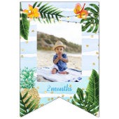 Blue Tropical Monthly Photo Bunting Flags Vlaggetjes (Derde vlag)