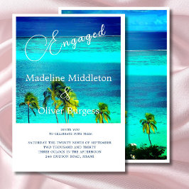 Blue Tropical Ocean Destination Verloving Kaart