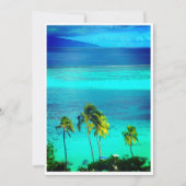 Blue Tropical Ocean Destination Wedding Kaart (Voorkant)