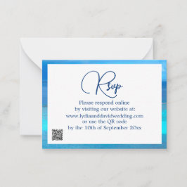 Blue Tropical Ocean Destination Wedding RSVP Notitiekaartje