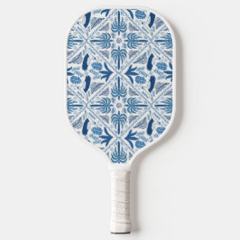 Blue Tropical Palm Tegel Coastal Monogrammed Pickleball Paddle