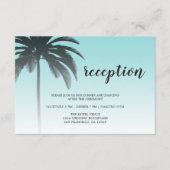 Blue Tropical Palm Tree Beach Weddenschap Informatiekaartje (Voorkant)