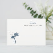 Blue Tropical Palm Tree Wedding Informatiekaartje (Staand voorkant)