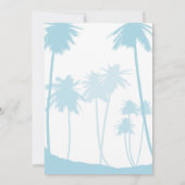 Blue Tropical Palm Tree Wedding Kaart