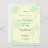 Blue Tropical Palm Tree Wedding Kaart (Voorkant)