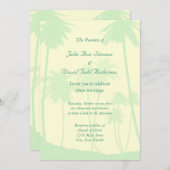 Blue Tropical Palm Tree Wedding Kaart (Voorkant / Achterkant)