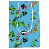 Blue Tropical Paradise Medium Gift Bag Medium Cadeauzakje (Achterkant)