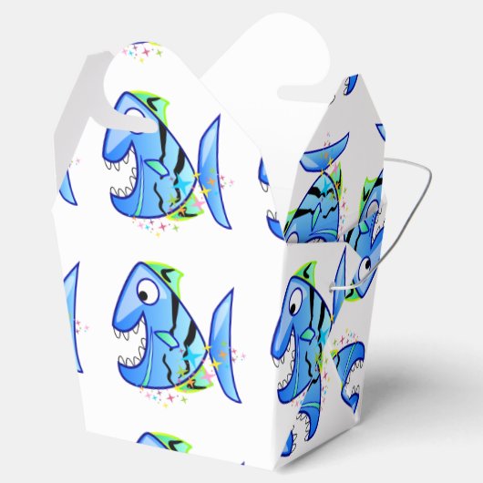 Blue Tropical Piranha met sterren Bedankdoosjes (Geopend)