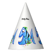 Blue Tropical Piranha met sterren Feesthoedjes (Voorkant)