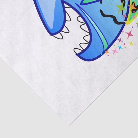 Blue Tropical Piranha met sterren Tissuepapier (Detail)