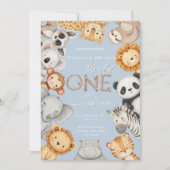 Blue Tropical Wild One Oerwoud Safari Animals Kaart (Voorkant)