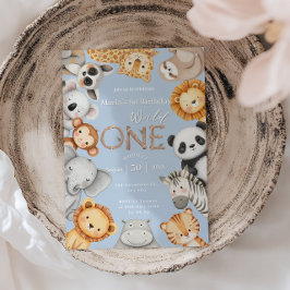 Blue Tropical Wild One Oerwoud Safari Animals Kaart