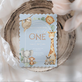 Blue Tropical Wild One Oerwoud Safari Animals Kaart