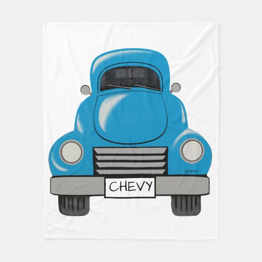  Blue Truck - Aangepaste tas Fleece Deken (Voorkant)