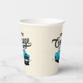Blue  Truck Birthday Custom Paper Cups Papieren Bekers (Rechts)