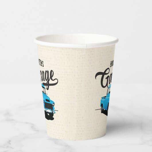 Blue  Truck Birthday Custom Paper Cups Papieren Bekers (Rechts)