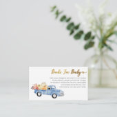 Blue Truck Boeken voor Baby Herfst Baby shower Informatiekaartje (Staand voorkant)