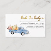  Blue Truck Boeken voor Baby Herfst Baby shower Informatiekaartje (Voorkant)