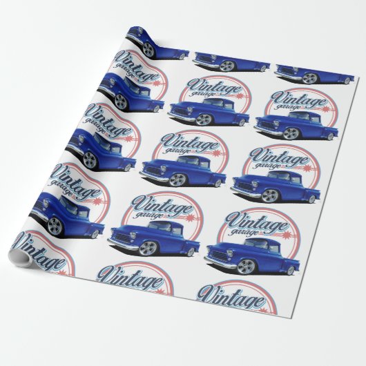  Blue Truck Cadeaupapier (Uitgerold)