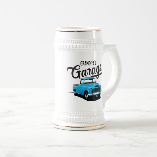 Blue  Truck Custom Beer Stein Bierpul (Voorkant rechts)