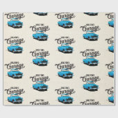 Blue  Truck Custom Name Wrapping Paper Cadeaupapier (Vlak)