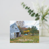  Blue Truck en Barn Birthday Briefkaart (Staand voorkant)