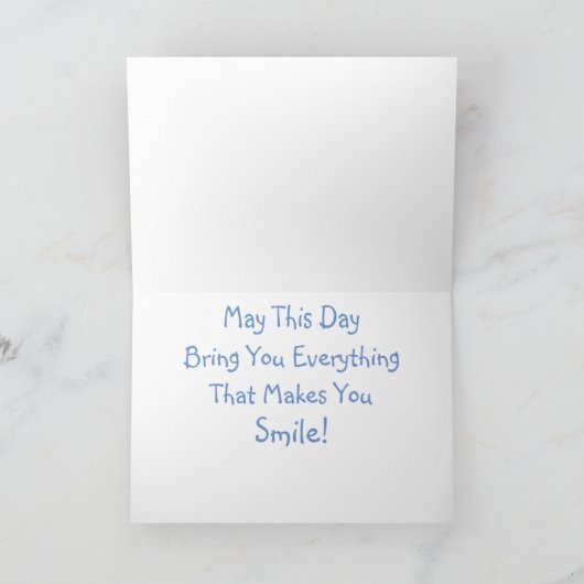  Blue Truck en Barn Birthday Kaart (Binnen)