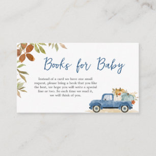 Blue Truck Herfst Pumpkin Baby shower Books for Ba Informatiekaartje