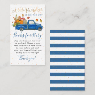 Blue Truck Herfst Pumpkin Baby shower Books for Ba Informatiekaartje