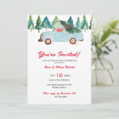Blue Truck Holiday Party uitnodiging (Staand voorkant)