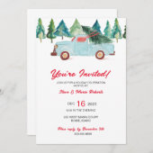 Blue Truck Holiday Party uitnodiging (Voorkant / Achterkant)