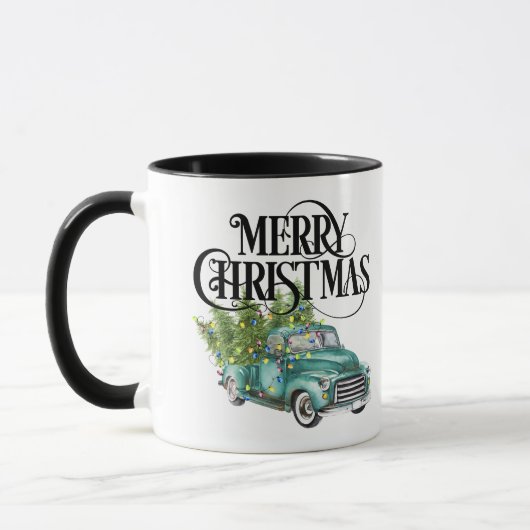  Blue Truck Kerstboom Retro Gift Mok (Links)