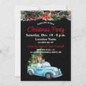 Blue Truck, Liight Foliage Xmas Party Invitation Kaart (Voorkant)
