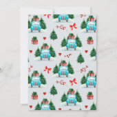 Blue Truck, Liight Foliage Xmas Party Invitation Kaart (Achterkant)