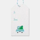  Blue Truck met kerstboomschotjes Labels Cadeaulabel (Achterkant)
