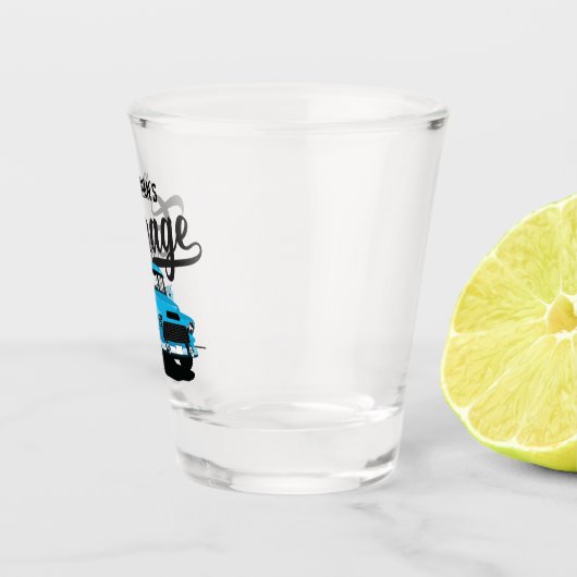 Blue  Truck Name Custom Shot Glass Glas (Rechts)