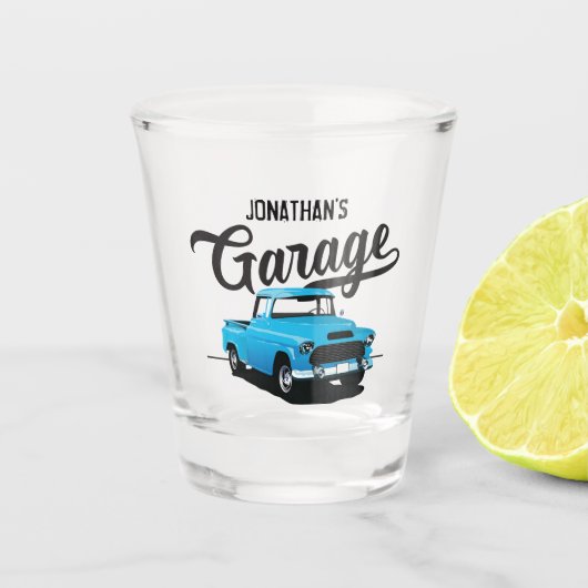 Blue Truck Name Custom Shot Glass Glas (Voorkant)
