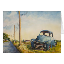 Blue Truck, North Fork, Blank Card