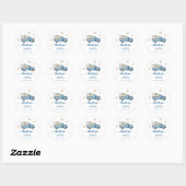 Blue Truck Pompoen Baby shower Dank u Ronde Sticker (Vel)