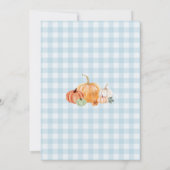 Blue Truck & Pumpkin Herfst Boerderij Gingham Verj Kaart (Achterkant)