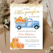 Blue Truck Pumpkin is onderweg naar het baby showe Kaart