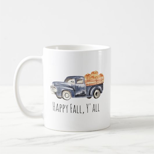 Blue Truck Pumpkin Mok - "Happy Herfst, Y'all" (Links)