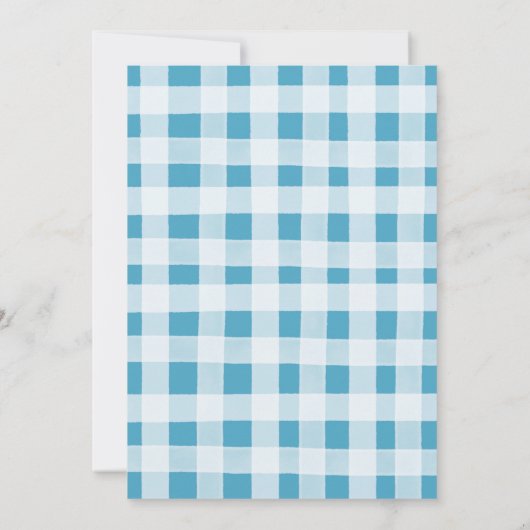 Blue Truck Pumpkin Patch Gingham vijfde verjaardag Kaart (Achterkant)